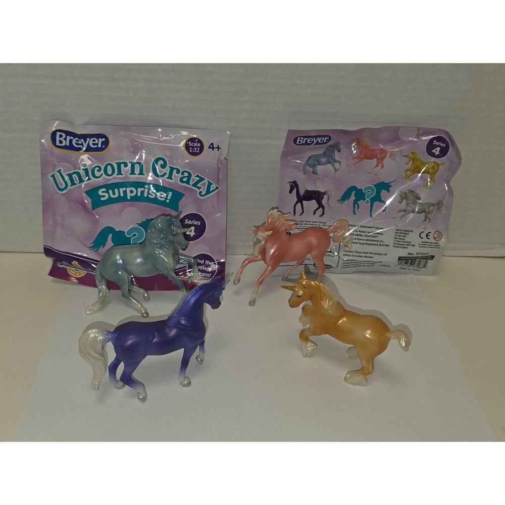 Breyer Unicorn Crazy Surprise Series 4 Play Animals blue pink purple golden‎